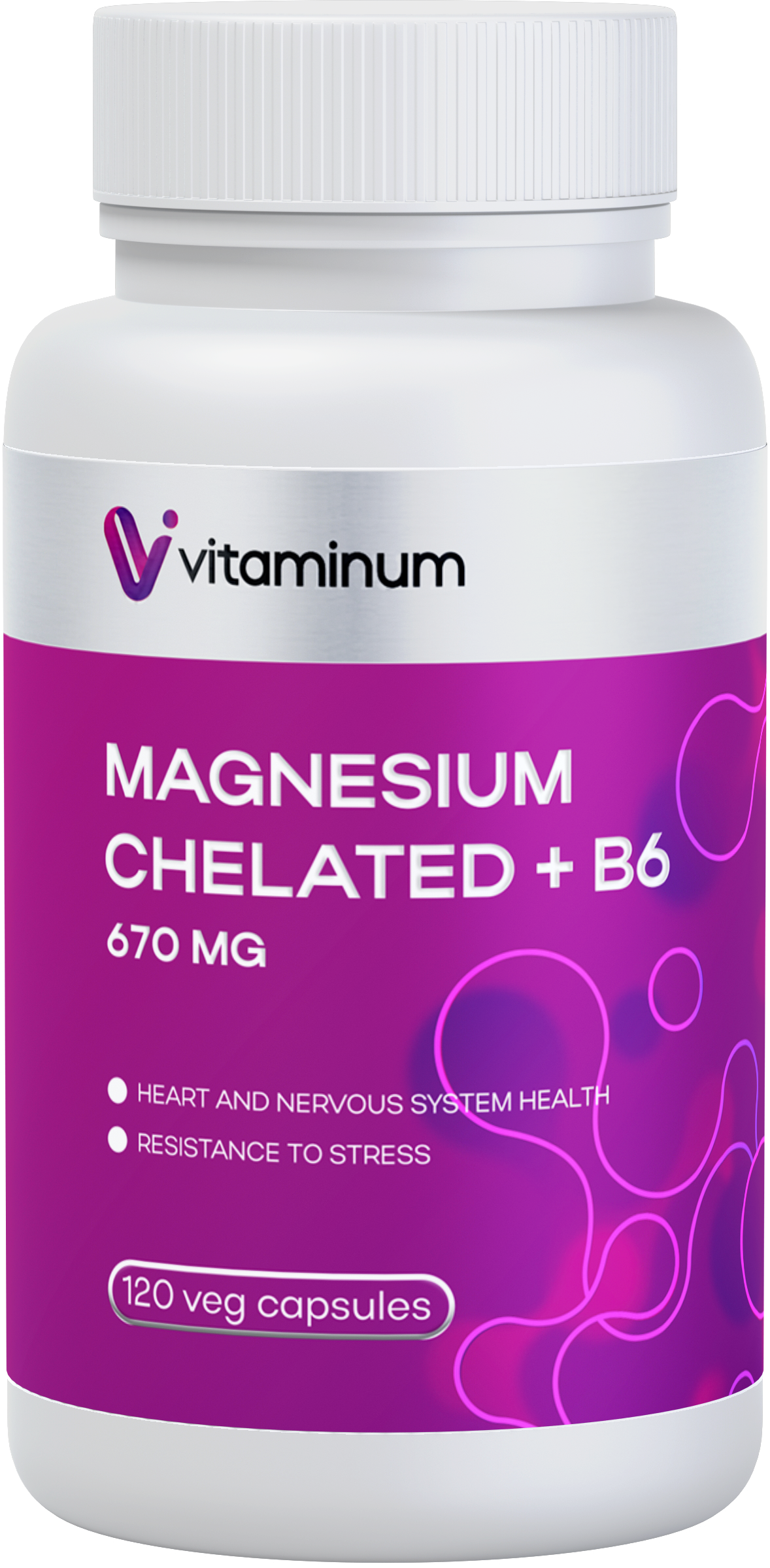  Vitaminum МАГНИЙ ХЕЛАТ + витамин В6 (670 MG) 120 капсул 800 мг  в Минусинске